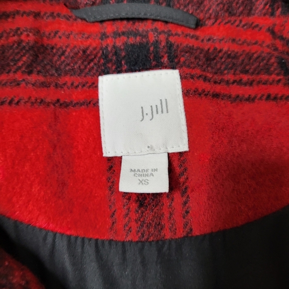 J.Jill Red Plaid Sleeveless Jacket/Vest Size XS. Wool Blend - Picture 8 of 11